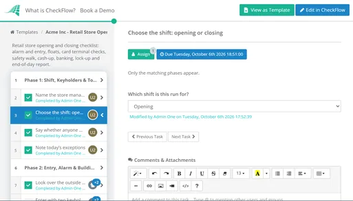 Retail Store Opening & Closing Checklist