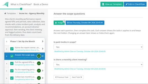 Agency Monthly Client Reporting Checklist Template