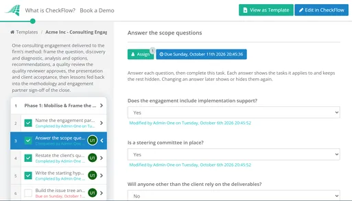 Consulting Engagement Delivery Checklist Template