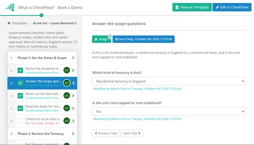 Lease Renewal Checklist