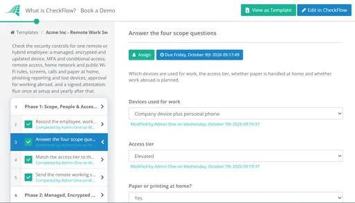 Remote Work Security Checklist