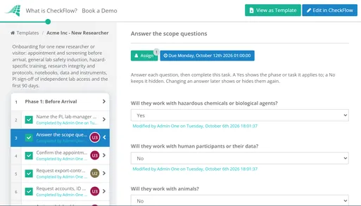New Researcher & Lab Onboarding Checklist